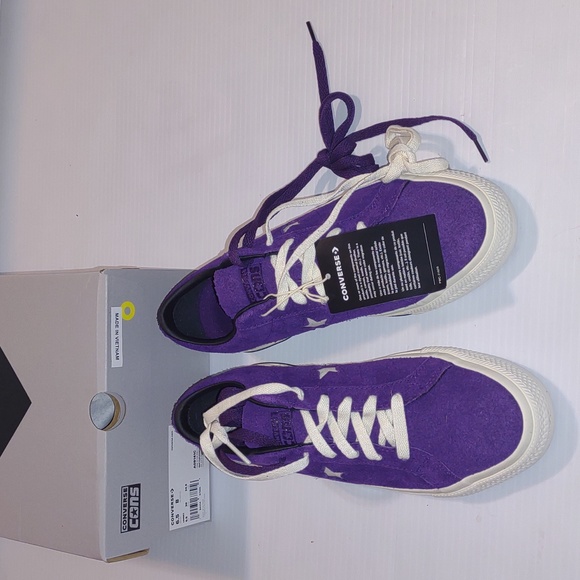 CONVERSE One Star Pro OX Skateboard in Night Purple/Egret/Black - Picture 11 of 16